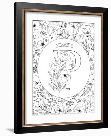 P is for Poppy-Heather Rosas-Framed Art Print