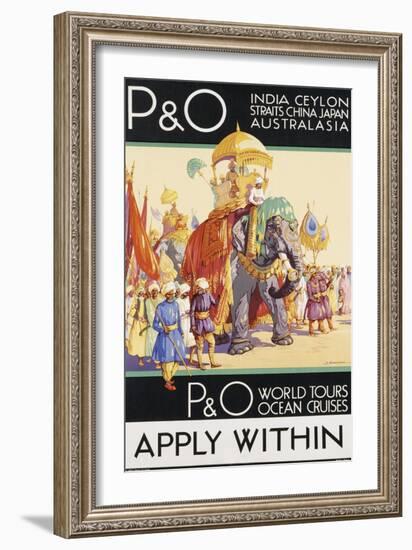 P&O World Tours. Dorothy Newsome, c.1930-null-Framed Giclee Print