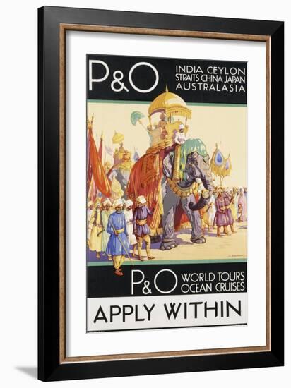 P&O World Tours. Dorothy Newsome, c.1930-null-Framed Giclee Print