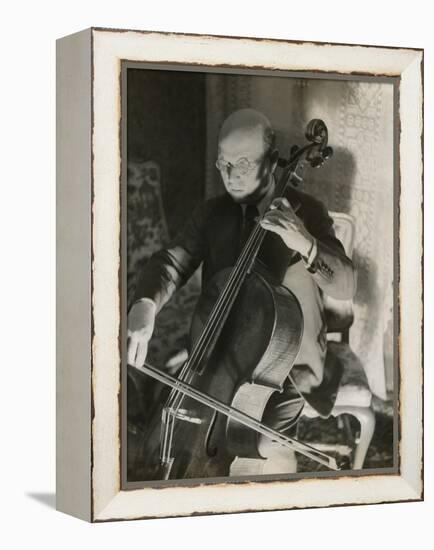 Pablo Casals, the Great Cello Player in His Home in Barcelona-null-Framed Stretched Canvas