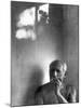 Pablo Picasso, Bare Chested and Smoking Cigarette-Gjon Mili-Mounted Premium Photographic Print