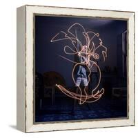 Pablo Picasso Drawing an Image Using a Light Pen-Gjon Mili-Framed Premier Image Canvas