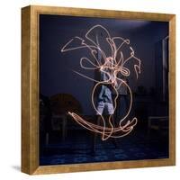 Pablo Picasso Drawing an Image Using a Light Pen-Gjon Mili-Framed Premier Image Canvas