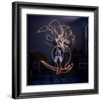 Pablo Picasso Drawing an Image Using a Light Pen-Gjon Mili-Framed Premium Photographic Print