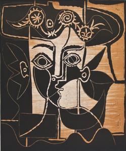 Large Woman's Head with decorated Hat by Pablo Picasso