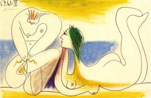 Sur la Plage, 1961 by Pablo Picasso