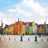 City Centre, Solny Square Tenements (Rynek) , Wroclaw Poland-Pablo77-Framed Stretched Canvas