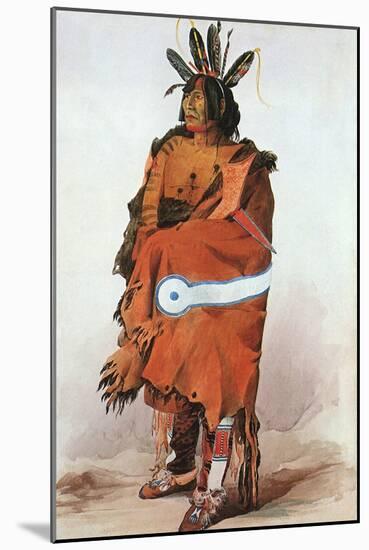 Pachtuwa-Chta, an Arikara Warrior, 1833-Karl Bodmer-Mounted Giclee Print