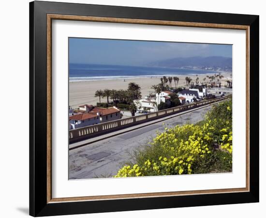 Pacific Coast Highway and Malibu Viewed from Palisades Park, Santa Monica, California, USA-Ethel Davies-Framed Photographic Print
