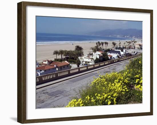 Pacific Coast Highway and Malibu Viewed from Palisades Park, Santa Monica, California, USA-Ethel Davies-Framed Photographic Print