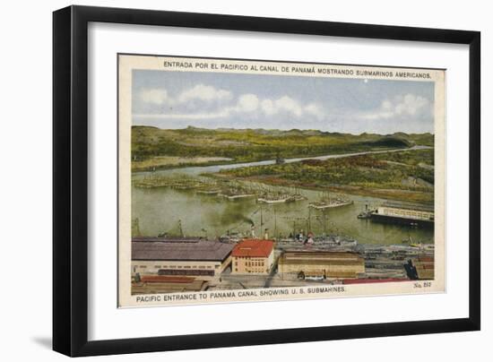 Pacific Entrance to Panama Canal Showing U. S. Submarines, C1920S-null-Framed Giclee Print