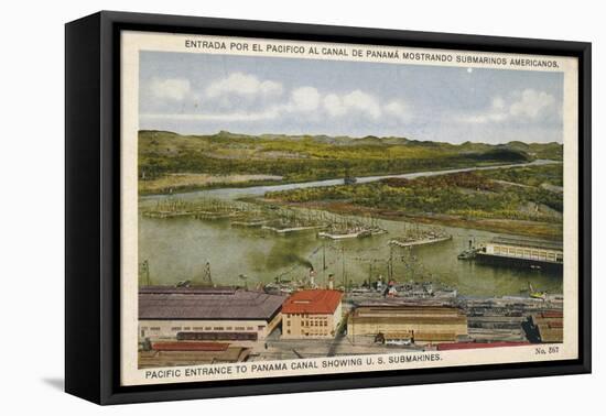 Pacific Entrance to Panama Canal Showing U. S. Submarines, C1920S-null-Framed Premier Image Canvas