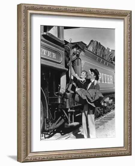 Pacific Express UNION PACIFIC by CecilBDeMille with Rovert Presto, Barbara Stanwyck and Joel McCrea-null-Framed Photo