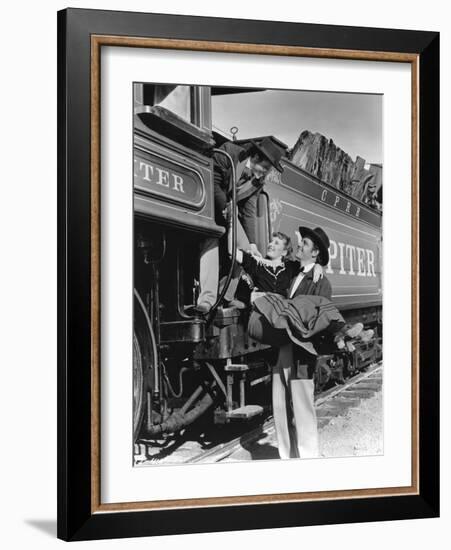 Pacific Express UNION PACIFIC by CecilBDeMille with Rovert Presto, Barbara Stanwyck and Joel McCrea-null-Framed Photo