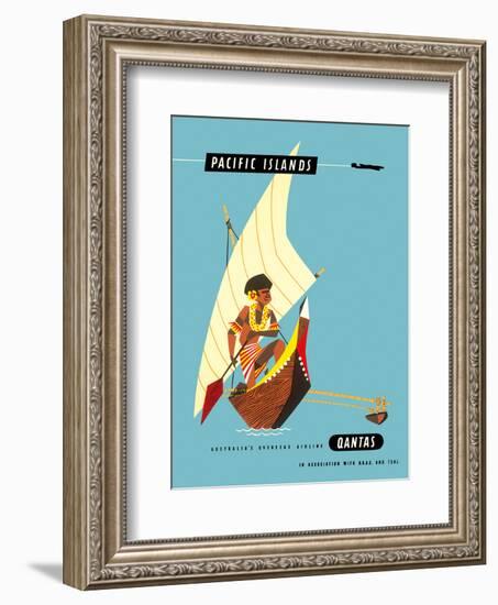 Pacific Islands - Polynesian Outrigger Canoe-Harry Rogers-Framed Art Print