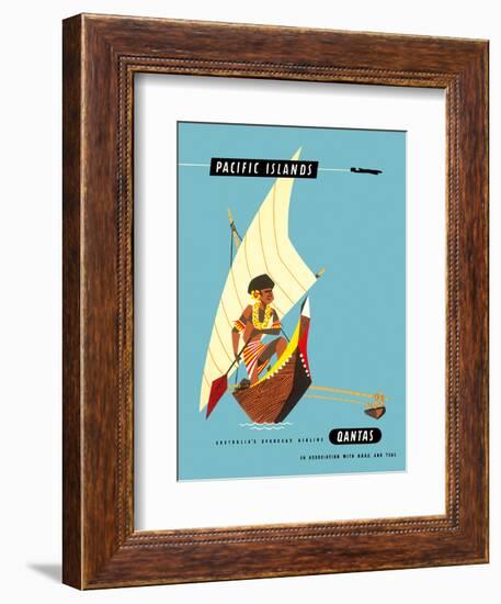 Pacific Islands - Polynesian Outrigger Canoe-Harry Rogers-Framed Art Print