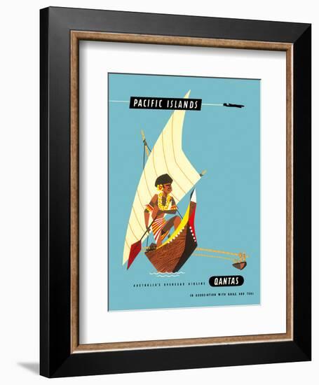 Pacific Islands - Polynesian Outrigger Canoe-Harry Rogers-Framed Art Print