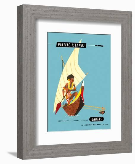 Pacific Islands - Polynesian Outrigger Canoe-Harry Rogers-Framed Art Print