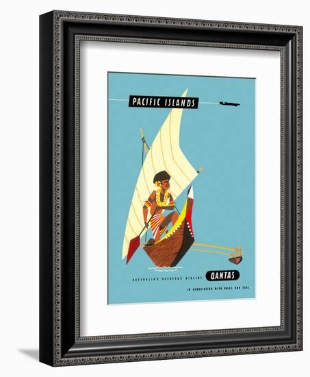 Pacific Islands - Polynesian Outrigger Canoe-Harry Rogers-Framed Art Print