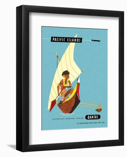 Pacific Islands - Polynesian Outrigger Canoe-Harry Rogers-Framed Art Print