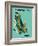 Pacific Islands - Qantas Airways - Green Sea Turtle - Vintage Airline Travel Poster, 1960s-Harry Rogers-Framed Art Print