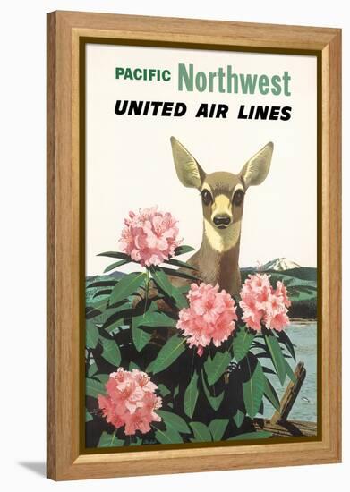 Pacific Northwest - United Air Lines, Vintage Airline Travel Poster, 1960-Stan Galli-Framed Stretched Canvas