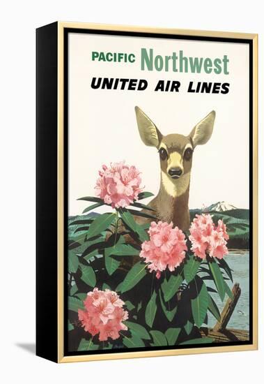 Pacific Northwest - United Air Lines, Vintage Airline Travel Poster, 1960-Stan Galli-Framed Stretched Canvas