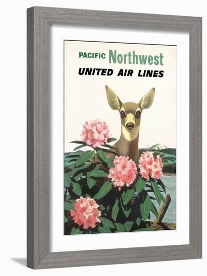 Pacific Northwest - United Air Lines, Vintage Airline Travel Poster, 1960-Stan Galli-Framed Art Print