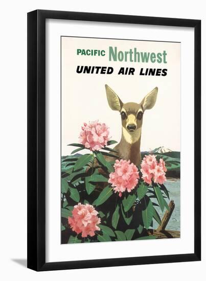 Pacific Northwest - United Air Lines, Vintage Airline Travel Poster, 1960-Stan Galli-Framed Art Print