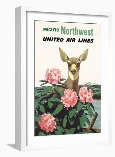 Pacific Northwest - United Air Lines, Vintage Airline Travel Poster, 1960-Stan Galli-Framed Art Print