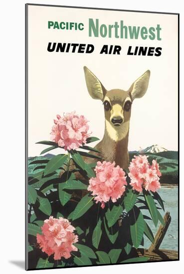 Pacific Northwest - United Air Lines, Vintage Airline Travel Poster, 1960-Stan Galli-Mounted Art Print