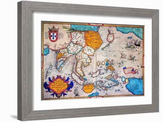 Pacific Ocean/Asia, 1595-Abraham Ortelius-Framed Giclee Print