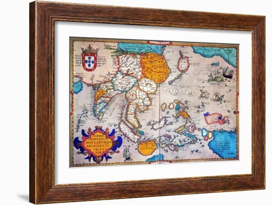 Pacific Ocean/Asia, 1595-Abraham Ortelius-Framed Giclee Print