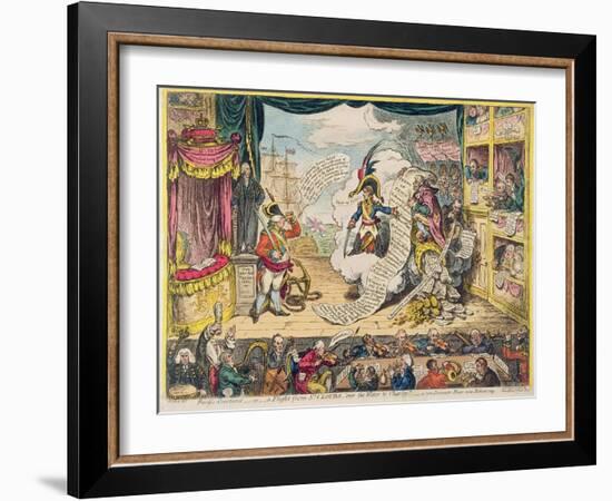 Pacific-Overtures, or a Flight from St. Clouds 'Over the Water to Charley' - a New Dramatic Peace…-James Gillray-Framed Giclee Print