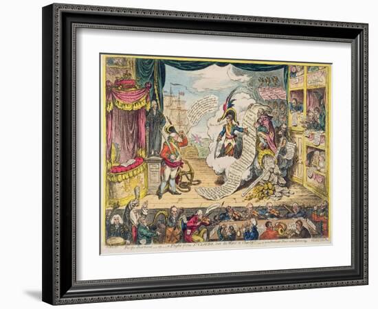 Pacific-Overtures, or a Flight from St. Clouds 'Over the Water to Charley' - a New Dramatic Peace…-James Gillray-Framed Giclee Print