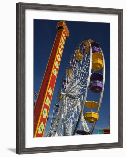 Pacific Park Ferris Wheel, Santa Monica Pier, Los Angeles, California, USA-Walter Bibikow-Framed Photographic Print