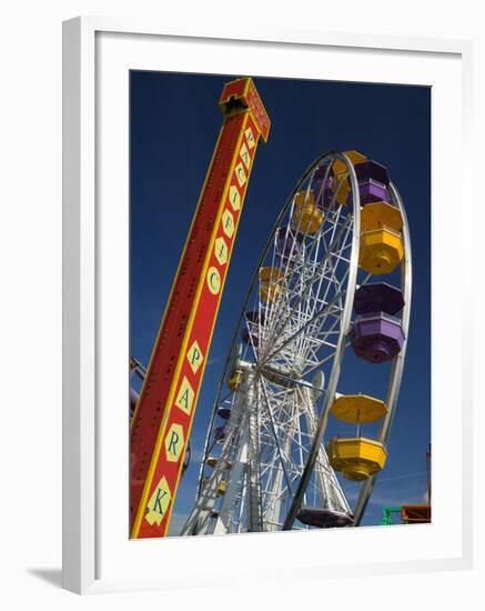 Pacific Park Ferris Wheel, Santa Monica Pier, Los Angeles, California, USA-Walter Bibikow-Framed Photographic Print