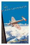 Famous Flights and Air Routes of the World - Charles Lindbergh-Pacifica Island Art-Art Print