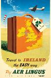 Travel to Ireland - Fly Aer Lingus, Vintage Airline Travel Poster, 1950s-Pacifica Island Art-Art Print