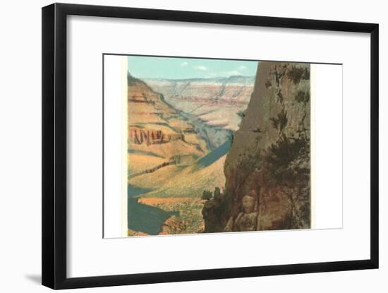 Pack Animals on Trail in Grand Canyon-null-Framed Art Print