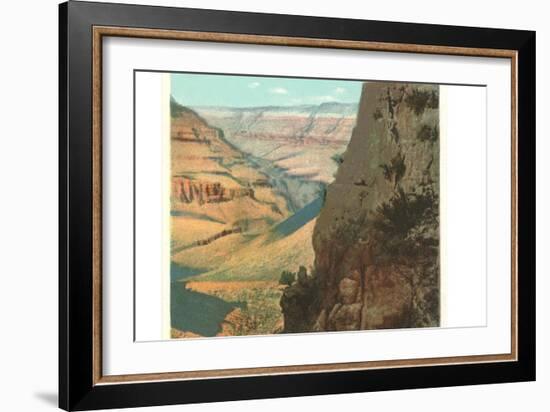 Pack Animals on Trail in Grand Canyon-null-Framed Art Print