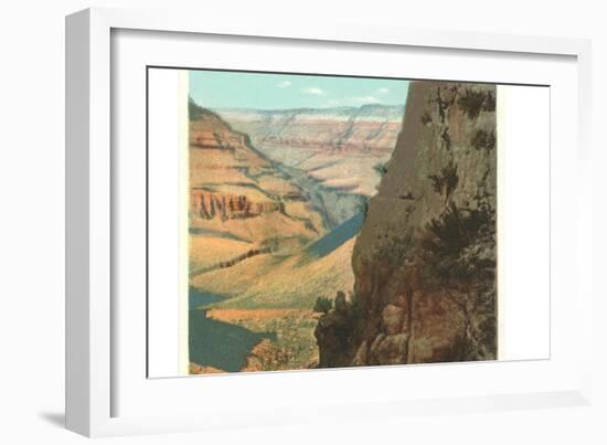 Pack Animals on Trail in Grand Canyon-null-Framed Art Print