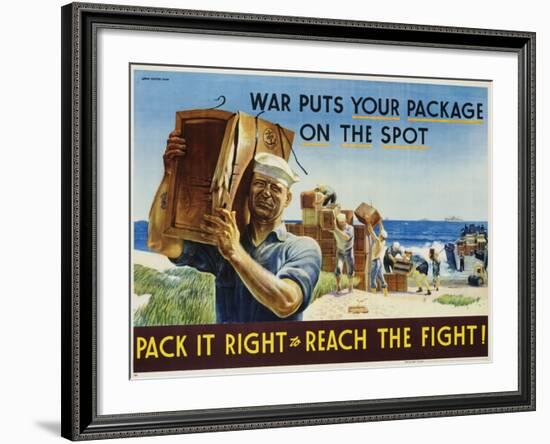 Pack it Right to Reach the Fight! Poster-John Falter-Framed Photographic Print