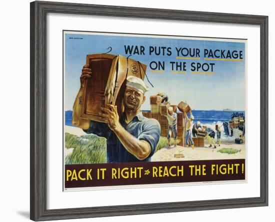 Pack it Right to Reach the Fight! Poster-John Falter-Framed Photographic Print