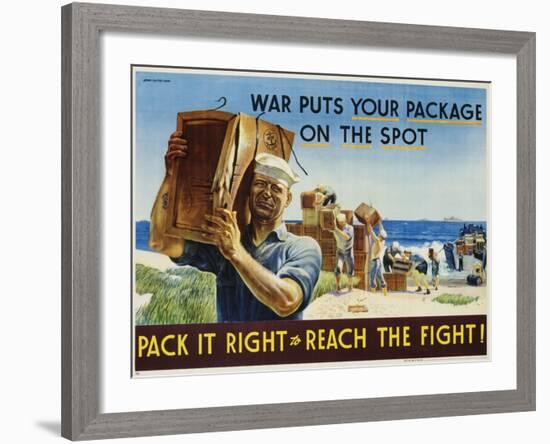 Pack it Right to Reach the Fight! Poster-John Falter-Framed Photographic Print