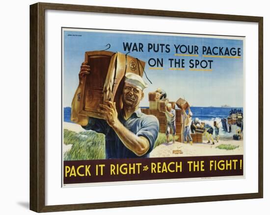 Pack it Right to Reach the Fight! Poster-John Falter-Framed Photographic Print