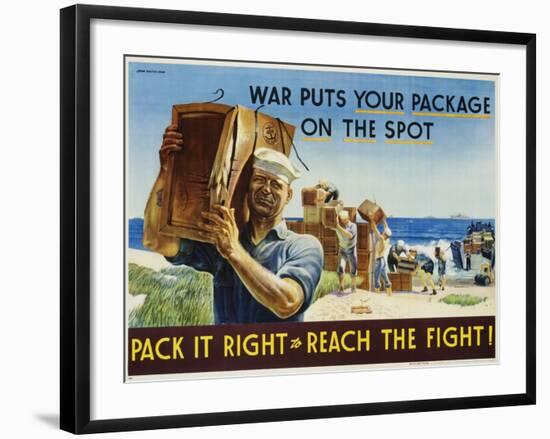 Pack it Right to Reach the Fight! Poster-John Falter-Framed Photographic Print