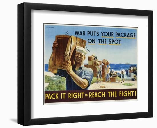 Pack it Right to Reach the Fight! Poster-John Falter-Framed Photographic Print