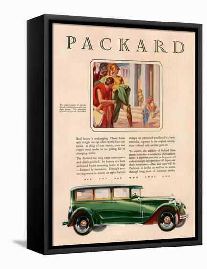 Packard, Magazine Advertisement, USA, 1929-null-Framed Premier Image Canvas