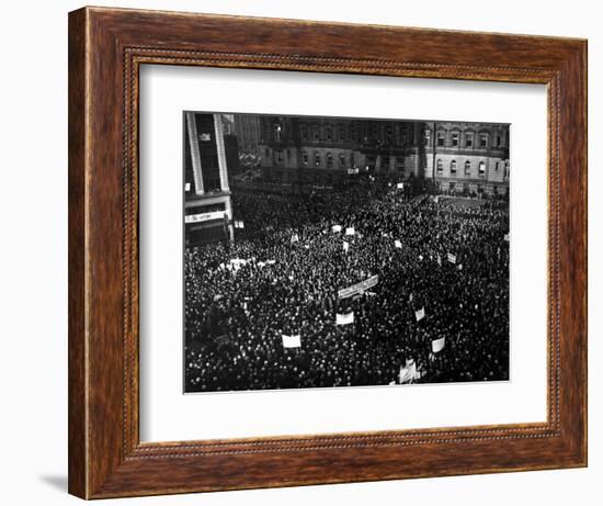 Packed Tightly in Cadillac Square are Thousands of People Who Gathered for a Mass Demonstration-null-Framed Photographic Print